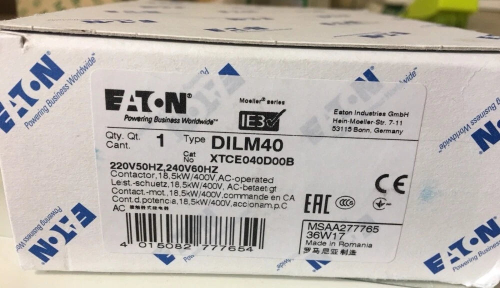 EATON MOELLER DILM40 220V50HZ,240V60HZ #P