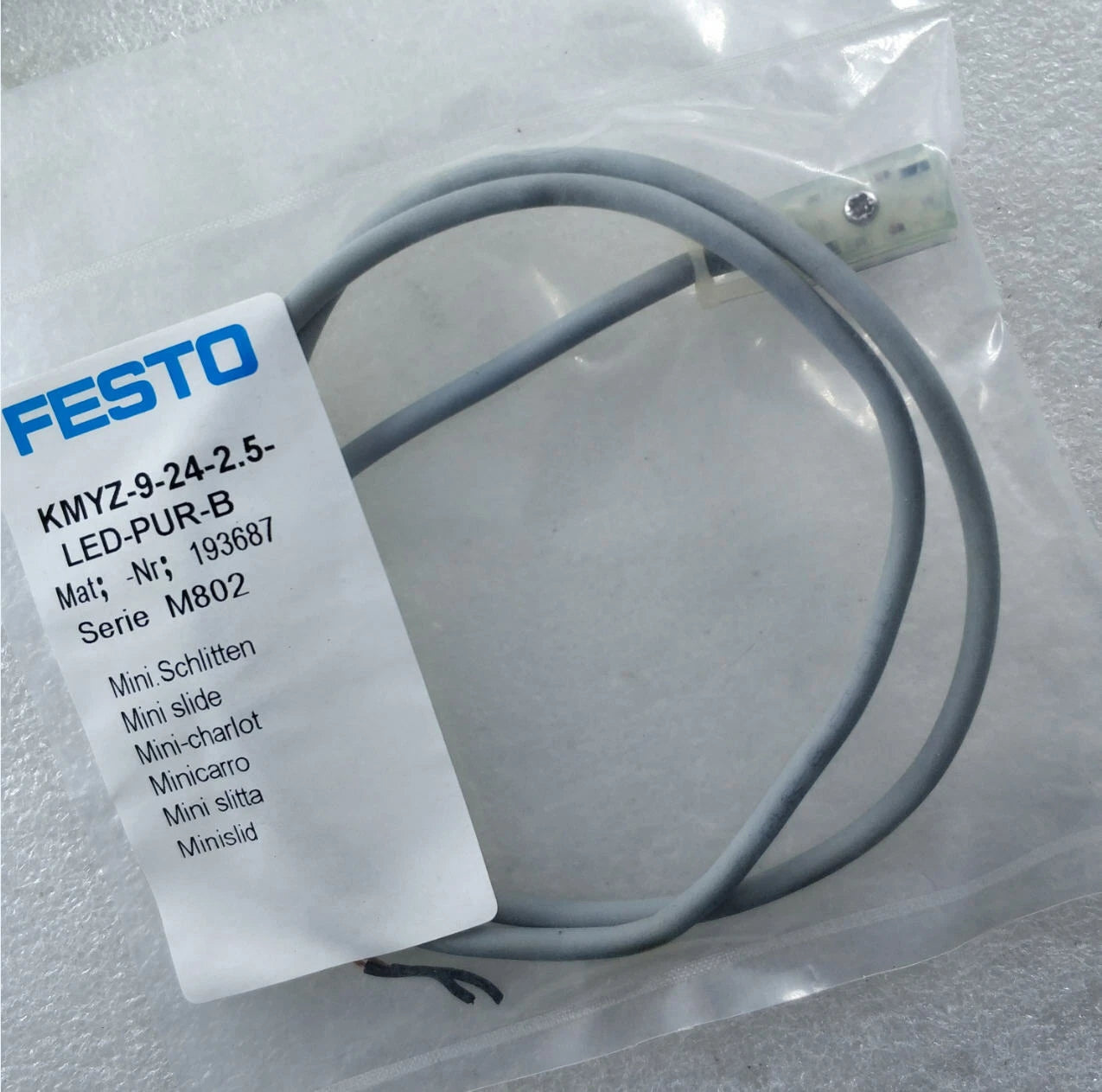 FESTO cable KMYZ-9-24-2,5-LED-PUR-B 193687 #P