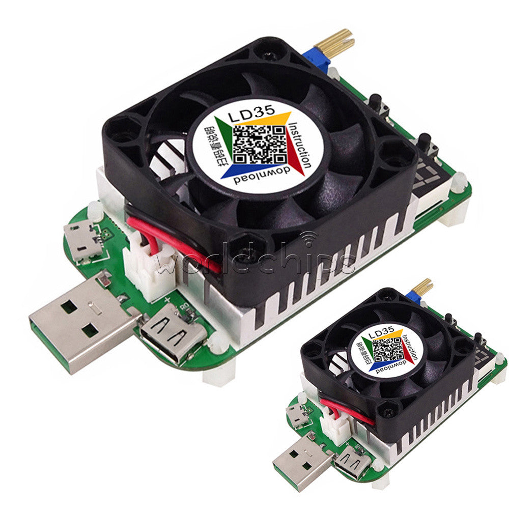 35W Electronic Load Resistor USB Interface Test Discharge Battery Tester LD25