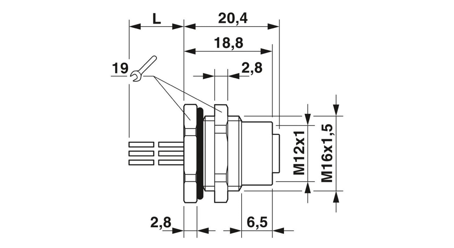 1pcs PHOENIX CONTACT 1411586 Connector SACC-DSI-M12FS-5P-M16XL/0,5
