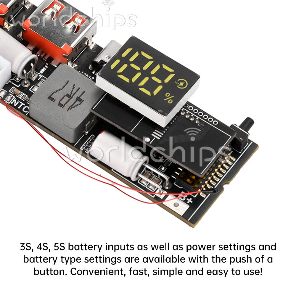 3S 4S 5S 65W 100W 4-USB Two way Fast Charging Module Power Bank Circuit Board