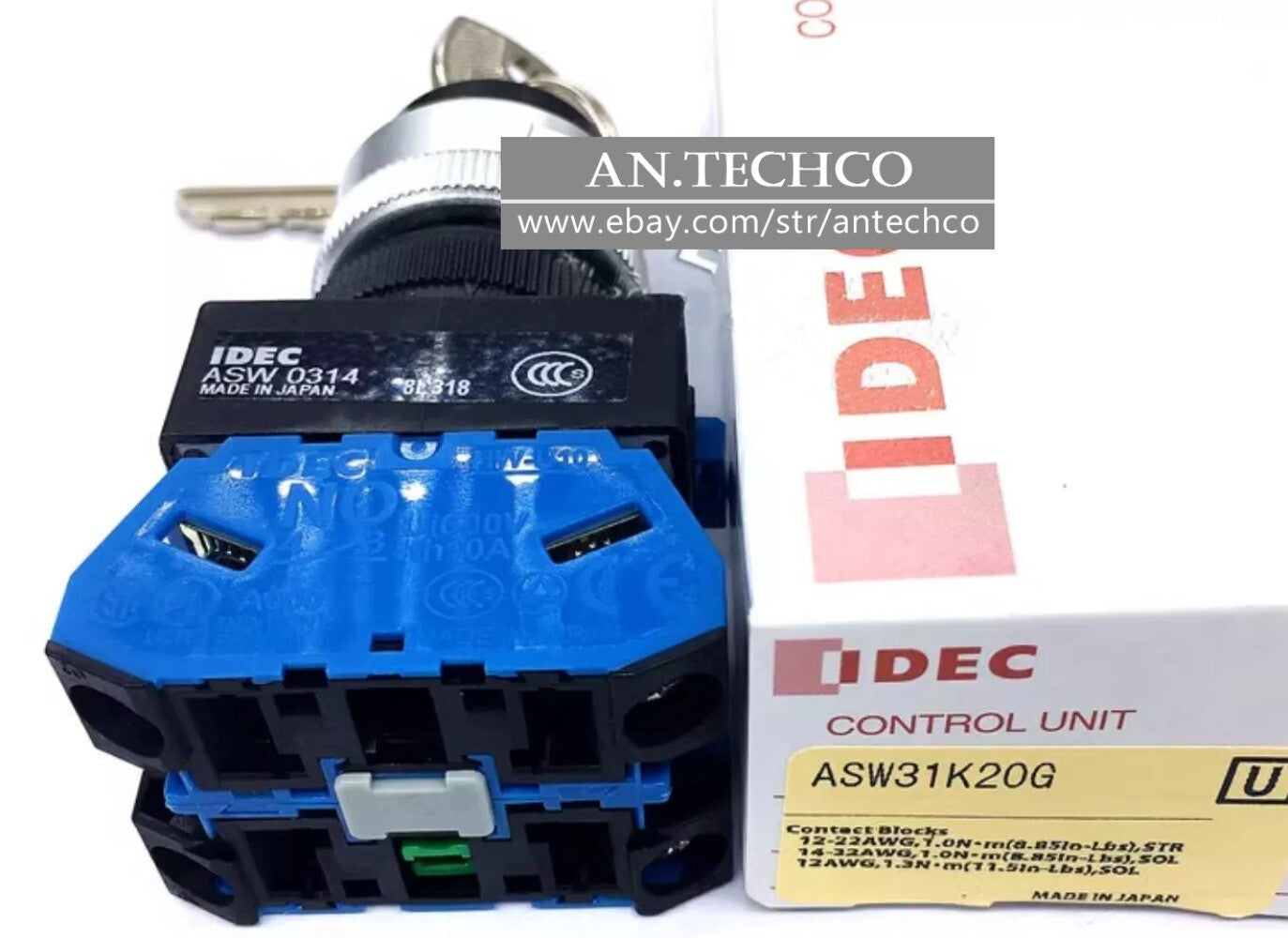 1PC IDEC Key switch 22MM ASW31K20G three speed single reset ASW0314