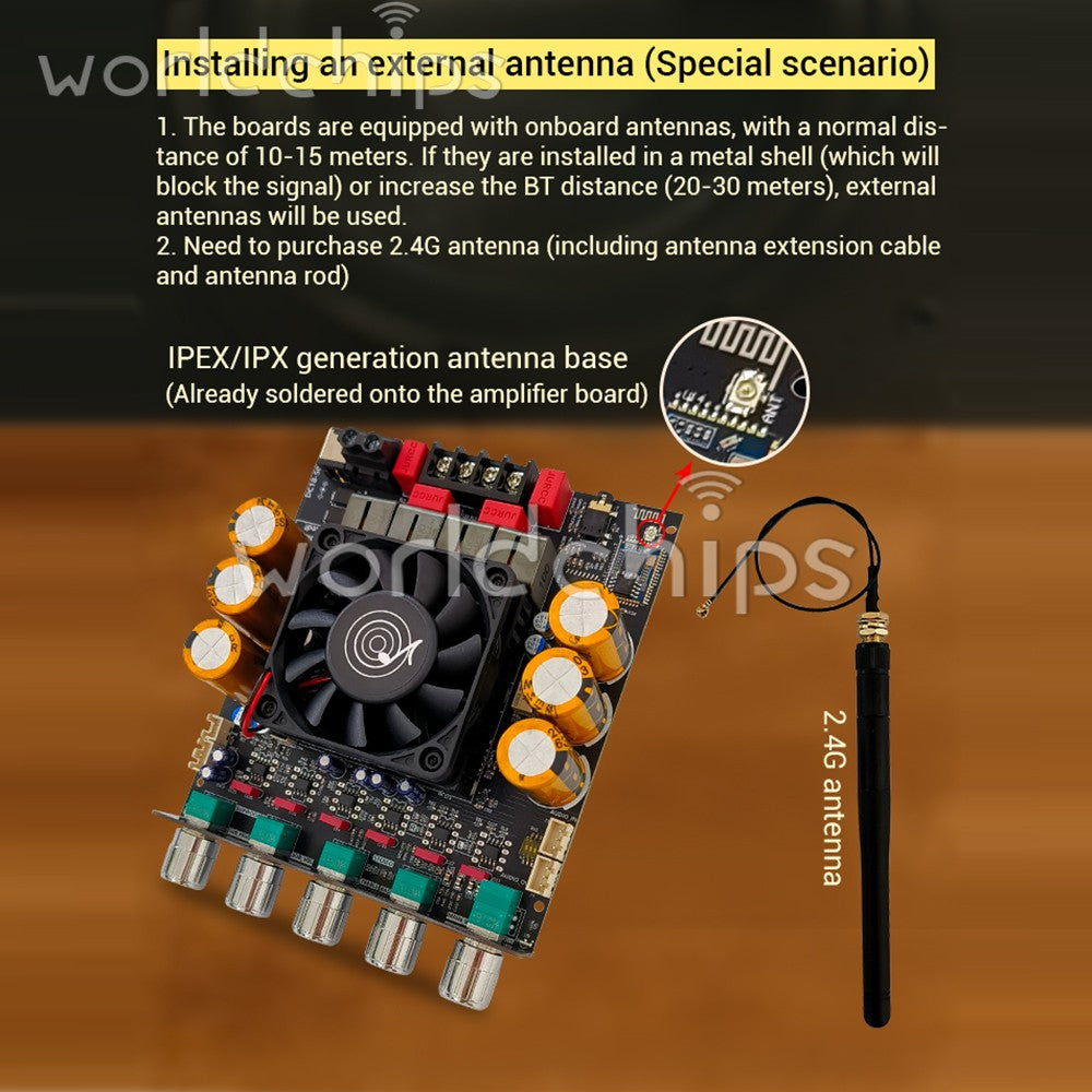 DC18-50V ZK-SUB1200Q Digital Amplifier Board 600W*2 APTX QCC3034+ES9023 Subwoofe