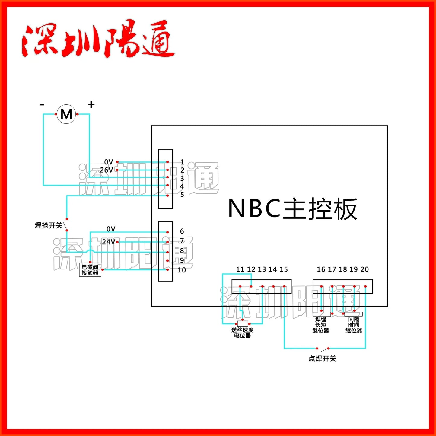 NBC NBC-2 CO2 Welder Control Panel, Tap Gas Shielded Welding Wire Feeding Plate