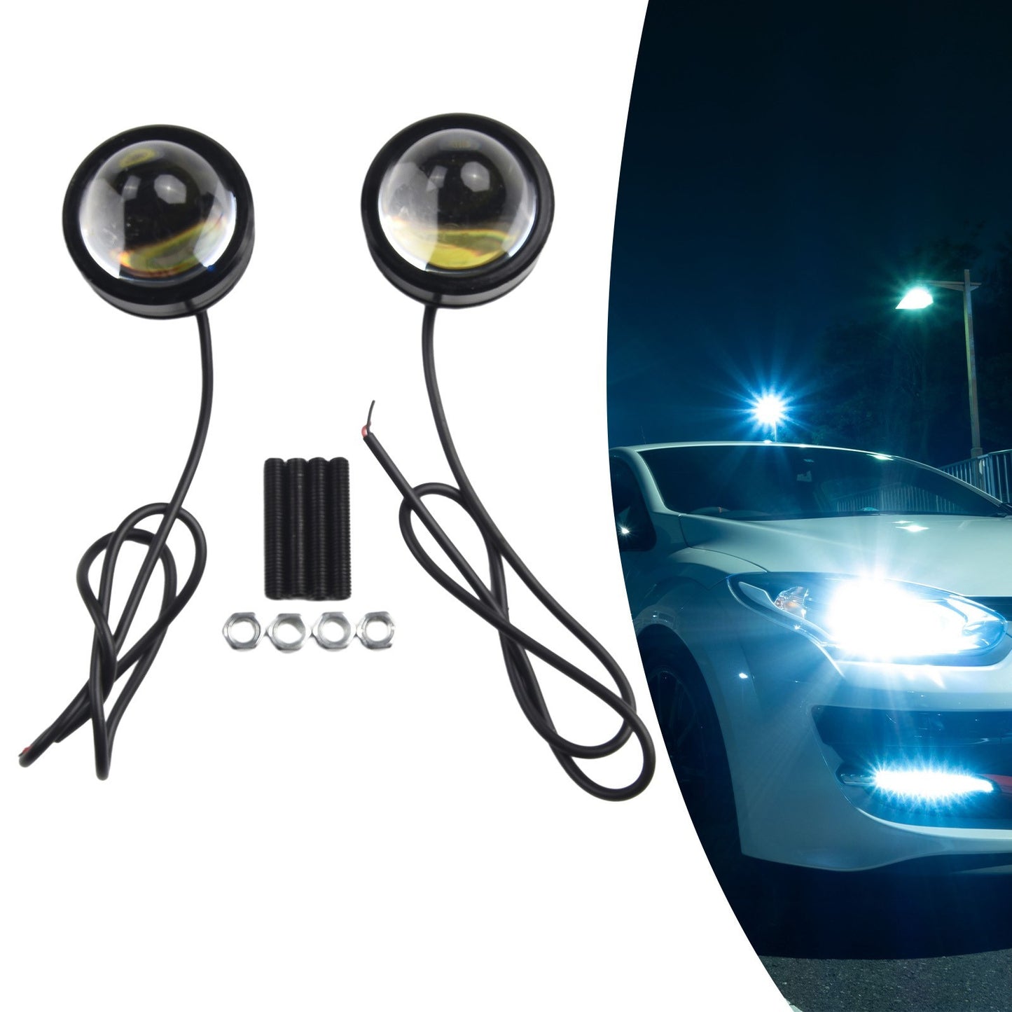 Fog Light Daytime Light Waterproof 1 Pair 12V-24V 2PCS Bull Eye Dustproof