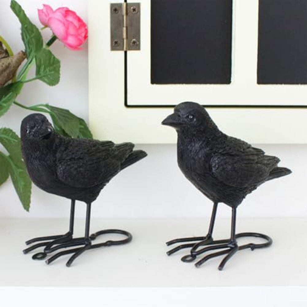 Unique Design Crow Figurines Set of Two Perfect for Creative Interiors