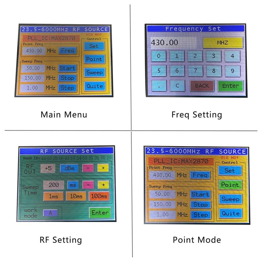 MAX2870 Signal Generator 23 6000 MHz Frequency Range with Touch Screen Control