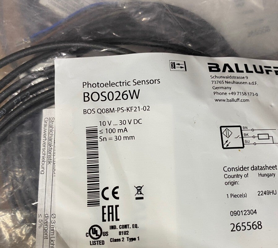1pcs BALLUFF BOS Q08M-PS-KF21-02 Sensor BOS026W