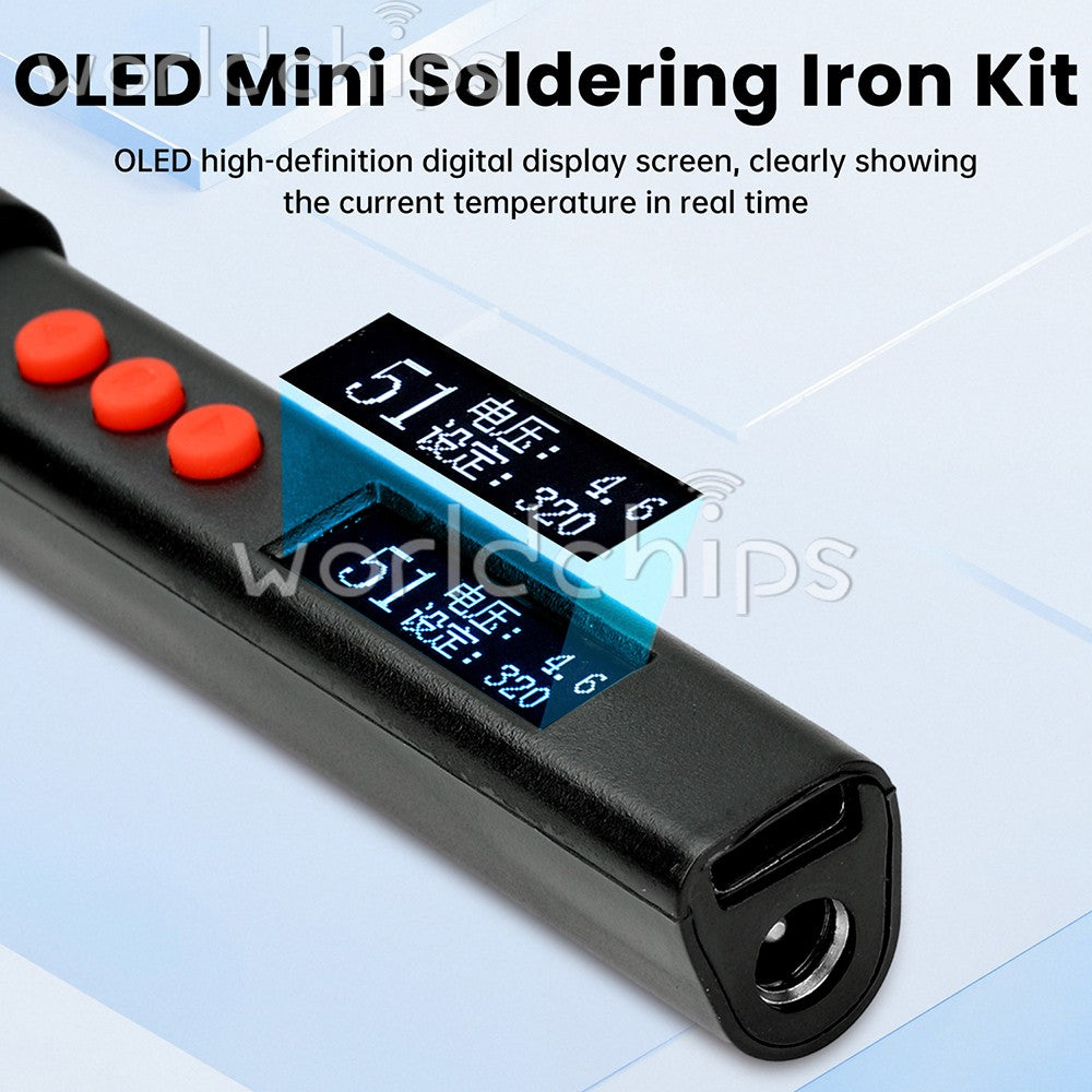 65W Soldering Iron Kit OLED PD Electric Heat Pencil Solder Tool Adjustable Temp
