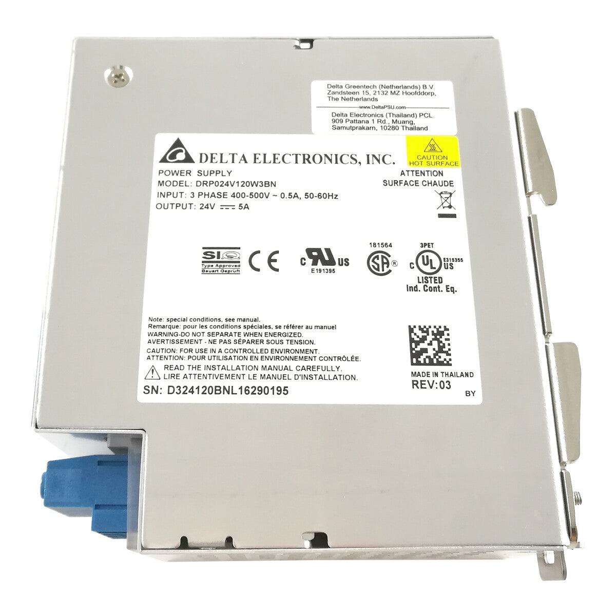 1pcs DELTA DRP024V120W3BN 24v 120W Rail Switching Power Supply