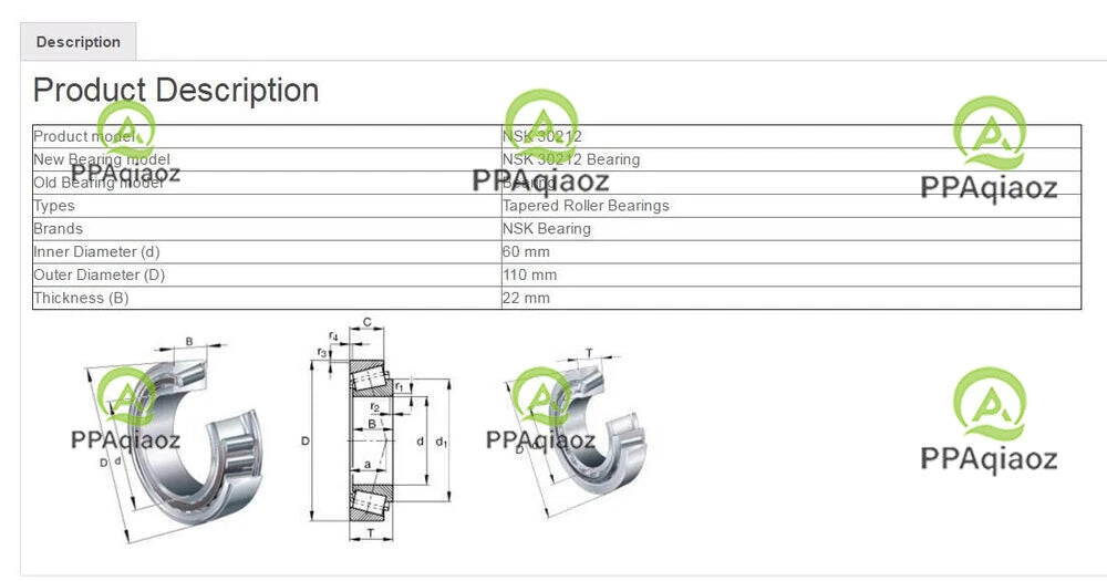 1PC NSK 30212 Tapered Roller Bearings 60x110x22mm #P