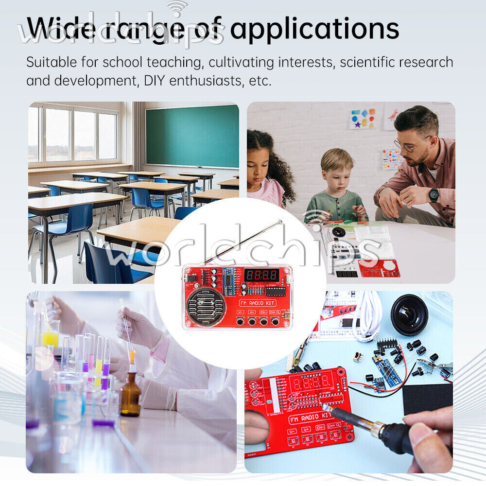 50-108MHZ FM Radio DIY Electronic Kits Soldering Practice Loose Part With Shell