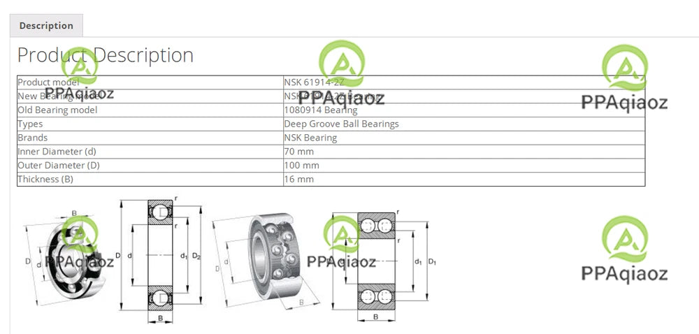 1PC NSK 61914 ZZ Deep Groove Ball Bearings 70x100x16mm. #P