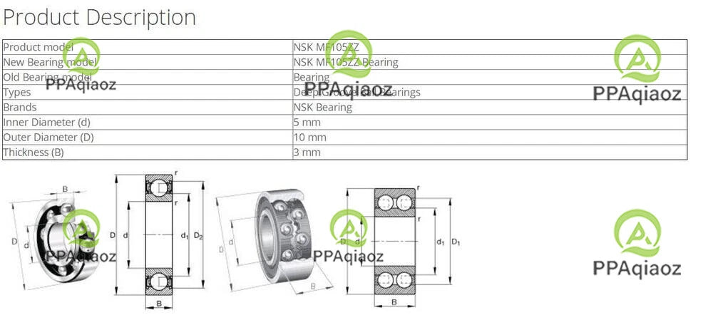10PCS NSK MF105ZZ Deep Groove Ball Bearings 5x10x3mm #P