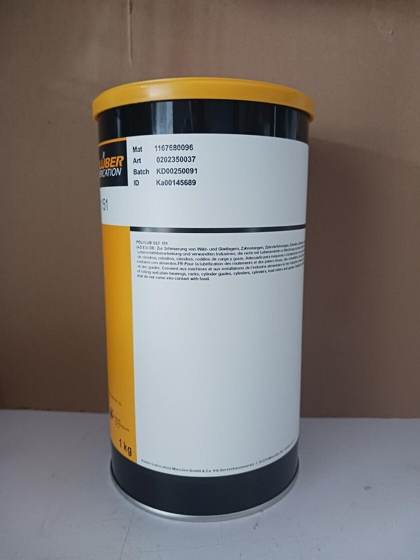 KLUBER Lubrication POLYLUB GLY 151 Grease 1Kg (2.2 lb) free ship
