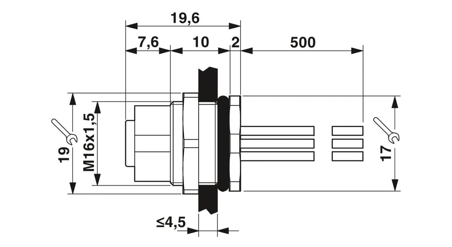 1pcs PHOENIX CONTACT 1419632 Connector SACC-DSI-M12FS-4CON-M16/0,5