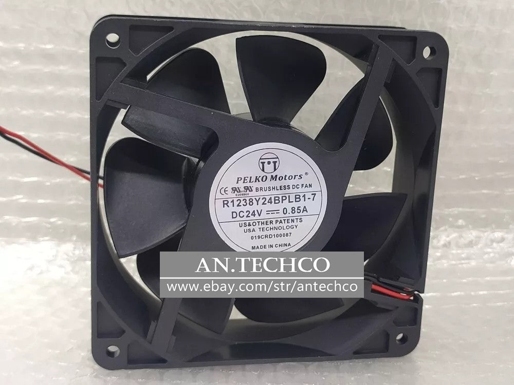 1 PCS PELKO Motors Fan R1238Y24BPLB1-7 24V 0.85A 12038 12cm 2 wire cooling fan