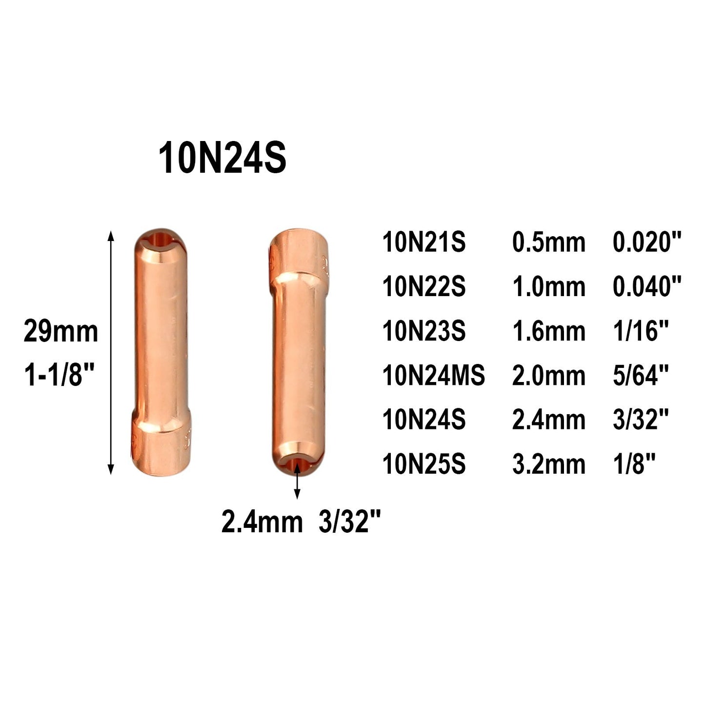 10N24S Welding Accessories 3/32 High quality DB SR WP 17 18 26 Pro