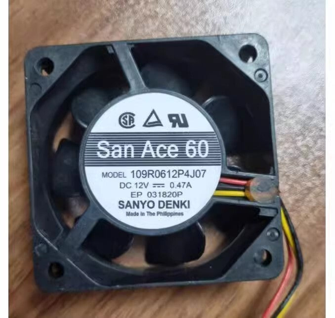 Sanyo 109R0612P4J07 6025 DC12V 0.47A 3-Wire PWM Cooling Fan