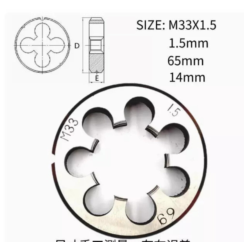 1Pcs Metric Right Hand Die M33X1.5mm Dies Threading Tools M33 x1.5mm pitch