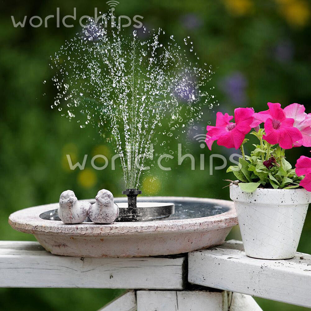 Solar Power Round Fountain Pump Upgrade 1W Solar Fountain With 4 Nozzles Kit