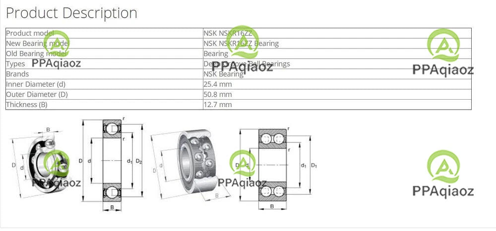 10PCS NSK R16ZZ Deep Groove Ball Bearings 25.4x50.8x12.7m #P