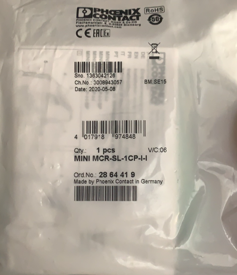 1pcs PHOENIX CONTACT 2864419 Module MINI MCR-SL-1CP-I-I