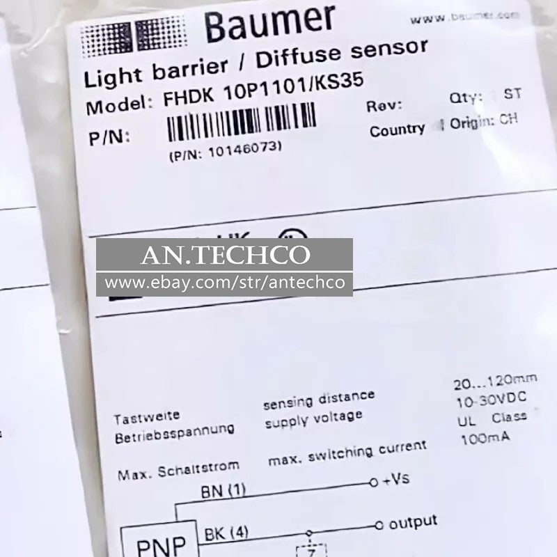 1pc Baumer FHDK 10P1101/KS35 Photoelectric Sensor FHDK10P1101KS35