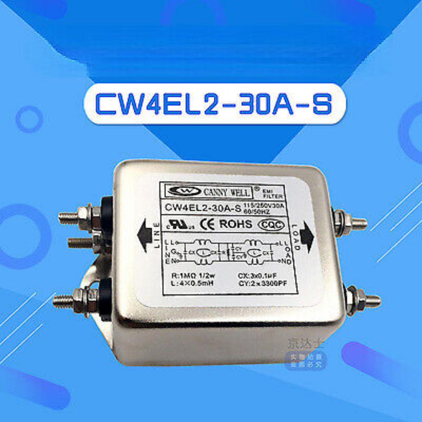 1pc EMI Filter for CANNYWELL CW4EL2-30A-S Enhanced Double Pole Filter 220V