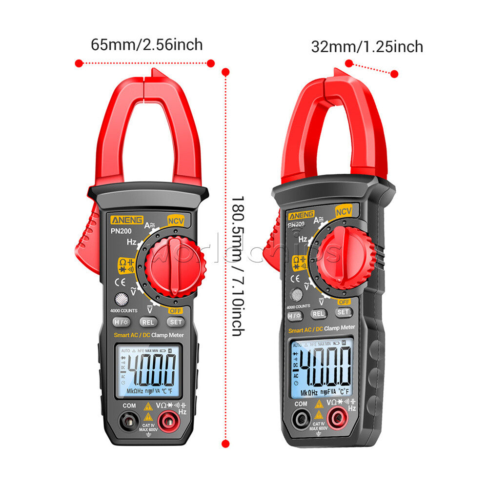 Digital Multimeter Clamp Meter Tester AC/DC Voltage Current Non-Contact 0-600A