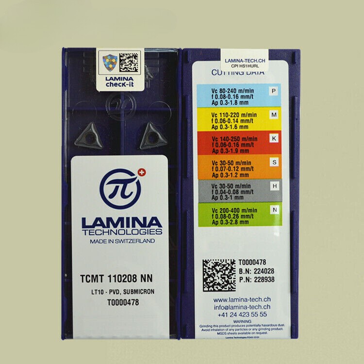10Pcs LAMINA TCMT110208-NN LT10 CNC turning blade carbide inserts