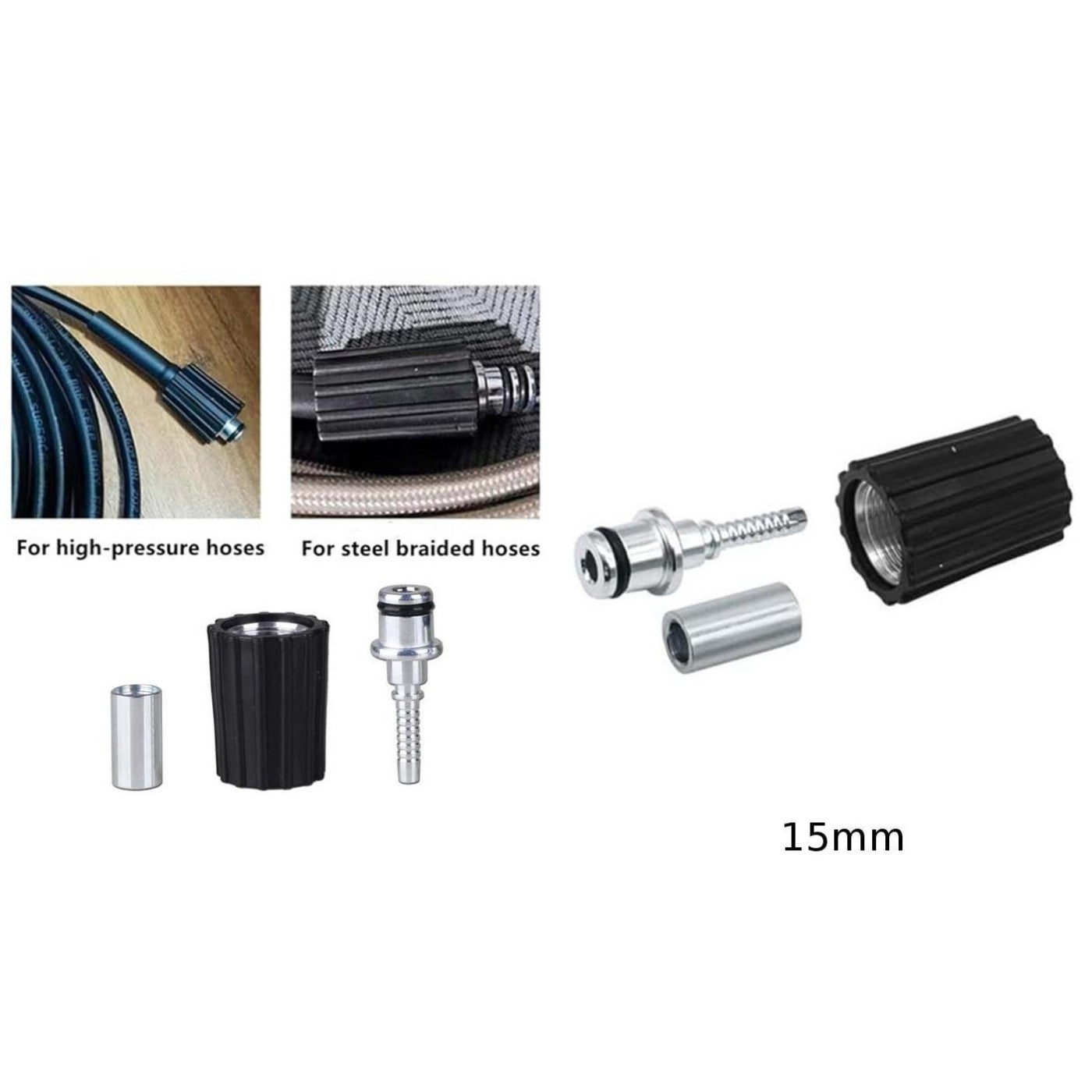 Pressure Washer Hose Repair Kit Quick Connect Metal Parts for Car Wash