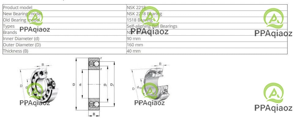 1PC NSK 2218 Self-Aligning Ball Bearings 90x160x40mm #P