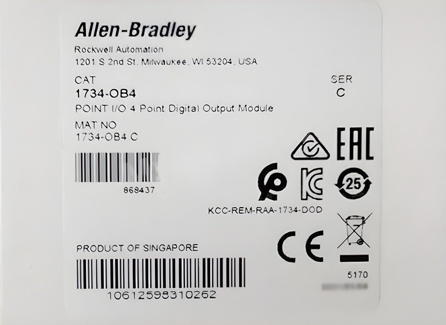 For Allen-Bradley 1734-OB4 POINT I/O 4 Point Digital Output Module 1734OB4