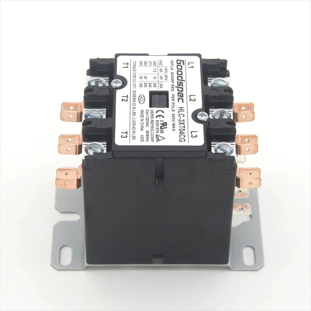 1PCS FOR Goodspec air conditioner AC contactor relay HLC3-XT04CG 40A coil 120VAC