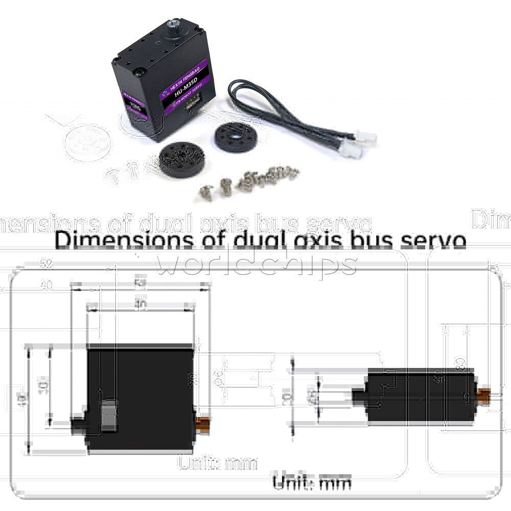 DC5-8.4V Robot DIY Servo 15kg Serial Bus Servo Metal Gear Single/Dual-axis