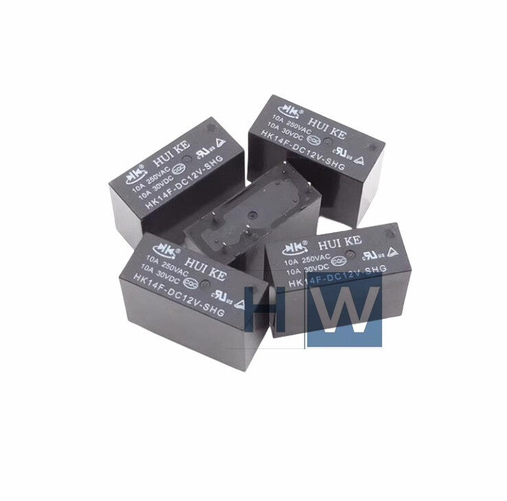 5Pcs HK14F-DC12V-SHG 12VDC One Set Conversion 5-pin 10A250VAC Relay HUIKE