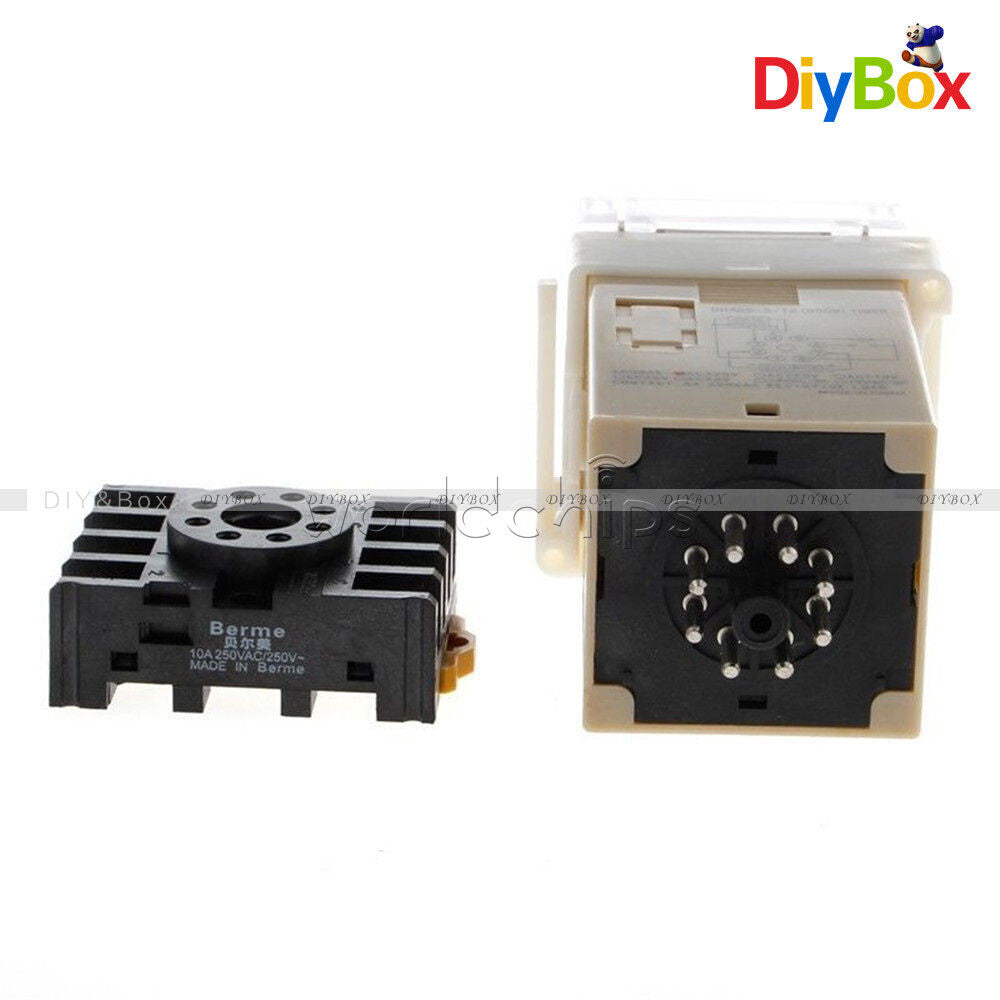 DH48S-S Digital AC 220V Precision Programmable Time Delay Relay W/ Socket Base