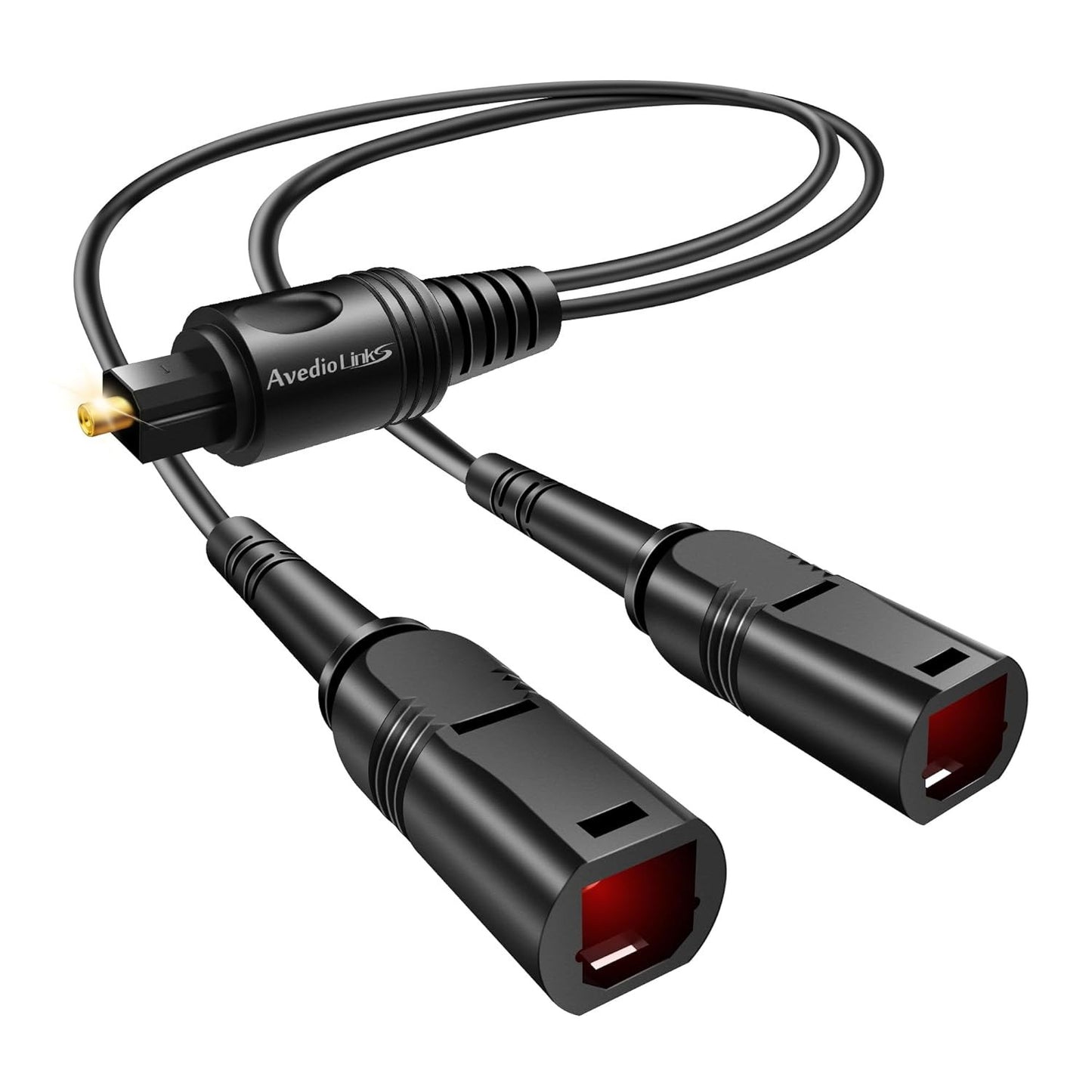 Optical Audio Cable Splitter 1 in 2 Out, Toslink Digital Fiber Audio Splitter 1