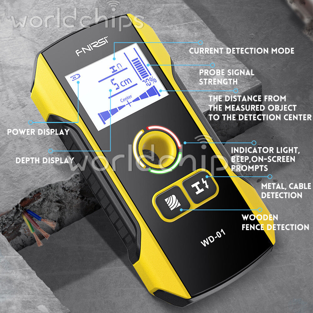 FNIRSI WD-01 Metal Detector Wall Scanner For AC Live Cable Wires Wood Stud Find