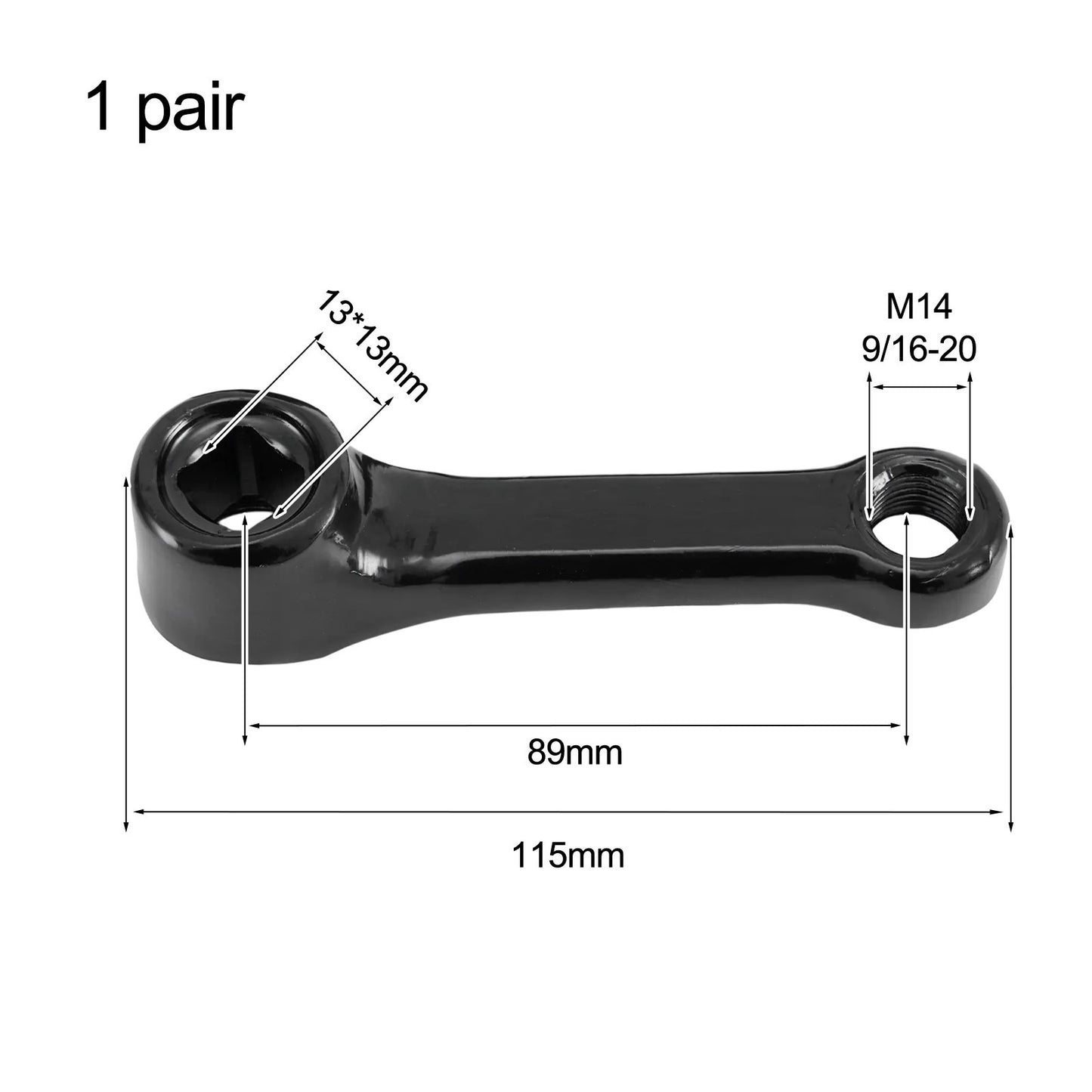 Sleek and Strong 89mm Iron Exercise Bike Cranks Featuring Square Holes