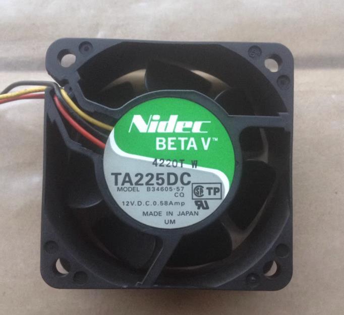 1Pc TA225DC B34605-57 NIDEC 6025 12V 0.58A Large Air Supply Fan