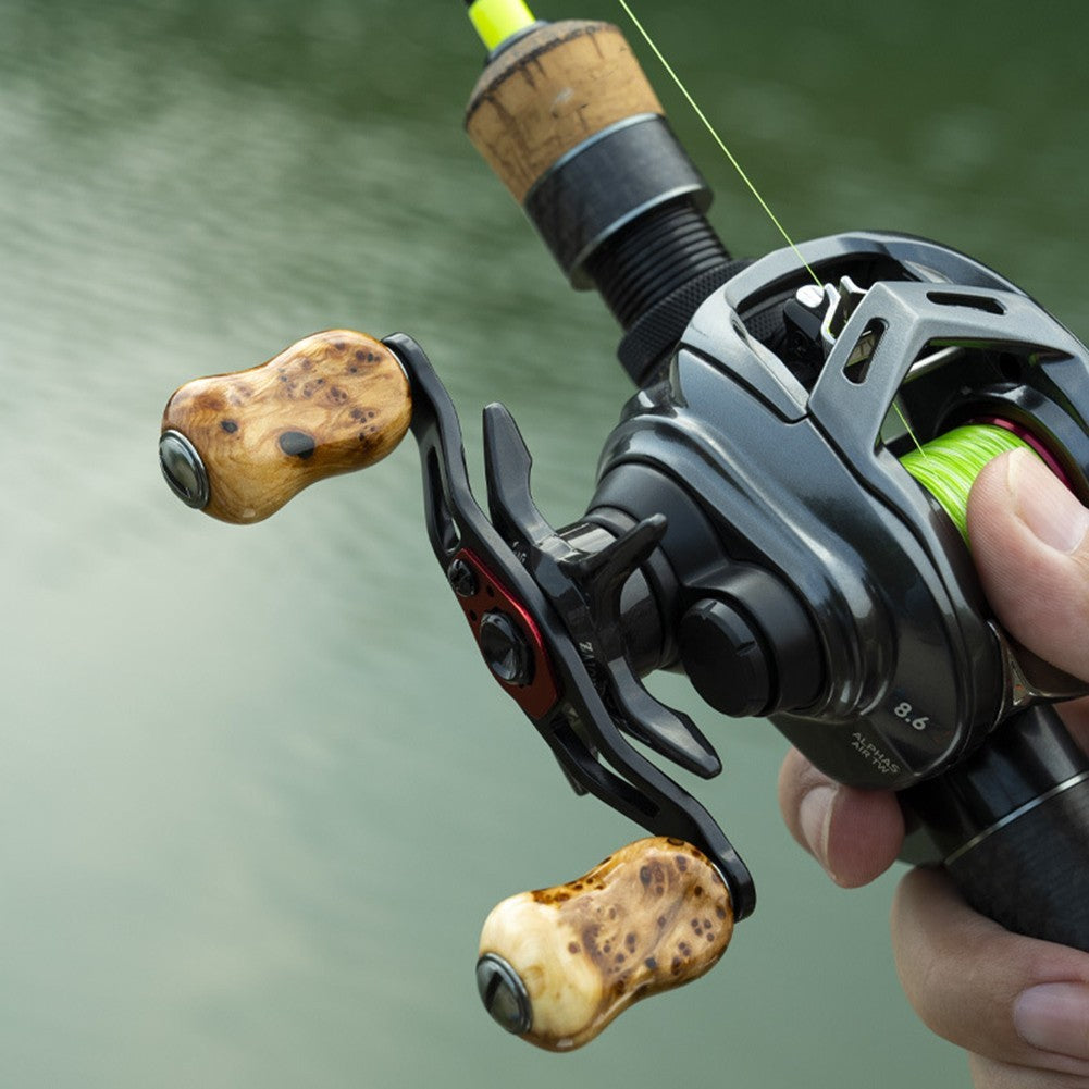 Stylish Wooden Fishing Reel Handle Ergonomic Design for Fishing Comfort