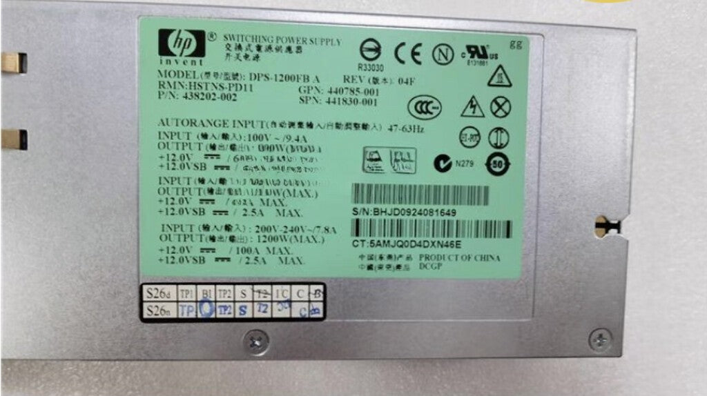 HP 1200W Power Supply DPS-1200FB HSTNS-PD19 570451-101 579229-001 570451-001