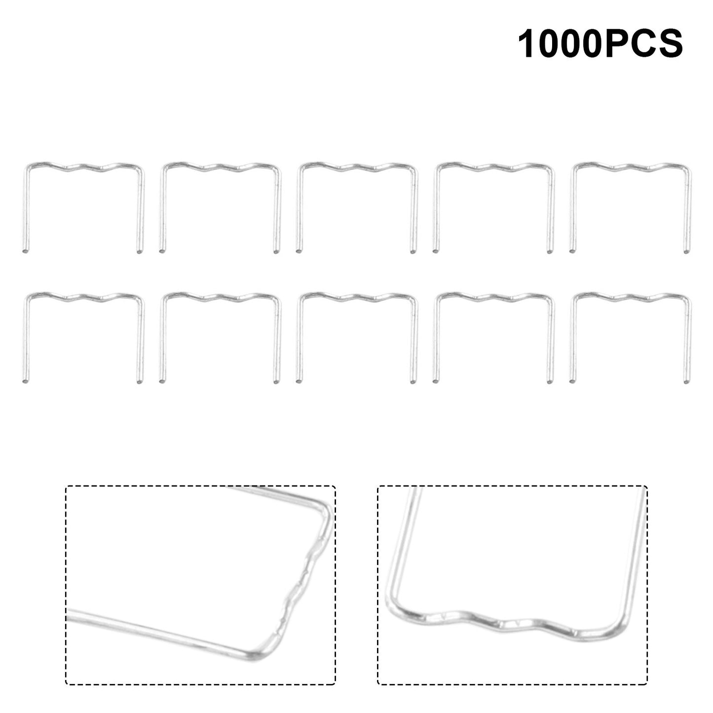 1000PCS Standard Pre Cut 0.8mm Flat Hot Staple For Plastic-Stapler Repair Welder