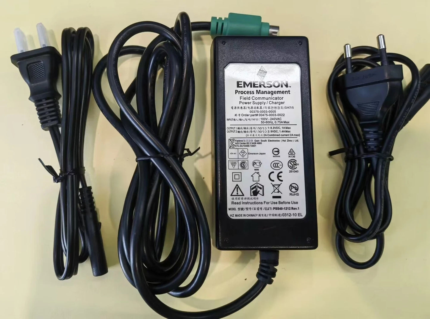 EMERSON ROSEMOUNT 475 HART COMMUNICATOR CHARGER POWER SUPPLY 00475-0003-0022 #P