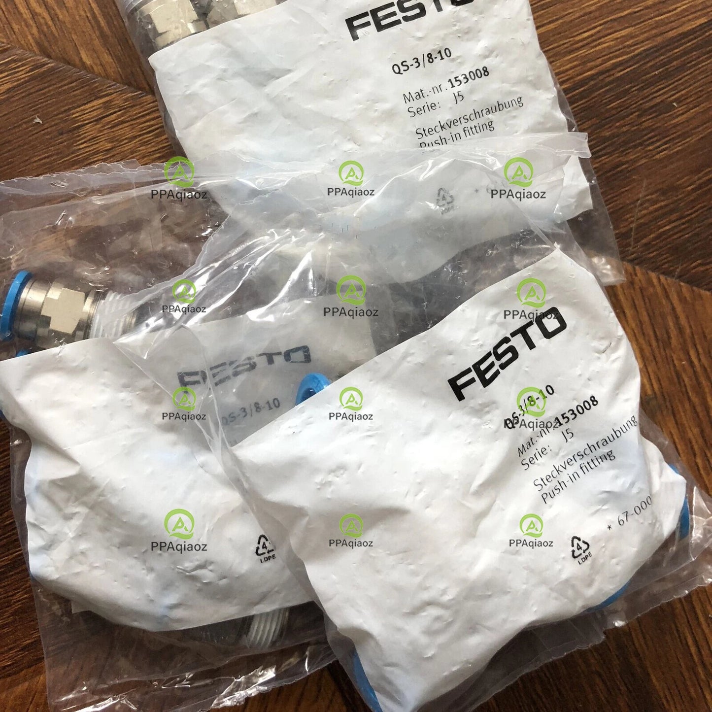 10PC FESTO QS-3/8-10 153008 Fitting Free Shipping