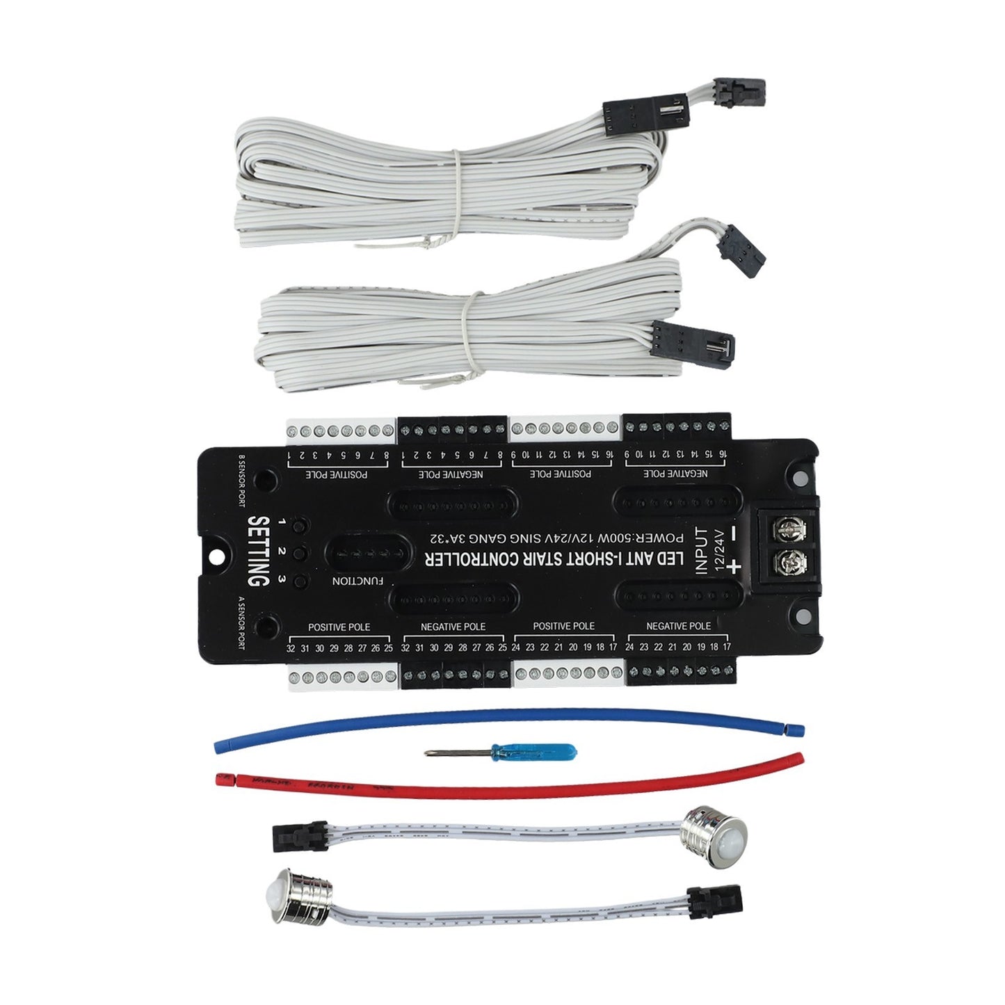 32 Channel LED Controller for Stair Lights with Motion Sensor DC12V DC24V
