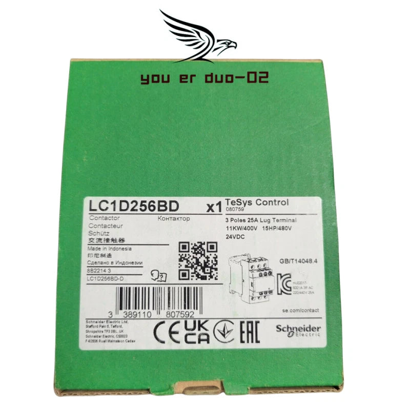 1 PC LC1D256BD With Box Schneider Contactor LC1-D256BD 25A 24VDC LC1D256BDC