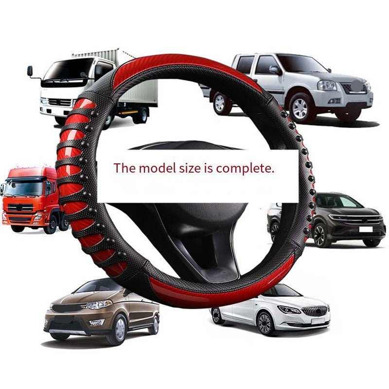 Carbon Fiber 3D Anti Slip Steering Wheel Cover for Truck Bus Summer Use